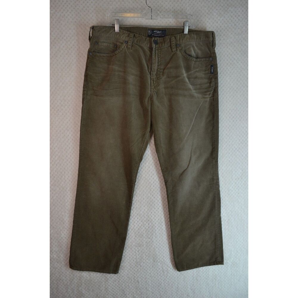 Silver Jeans Grayson Heritage Men's 38x32 Tan Corduroy Pants Preppy Straight Y2K